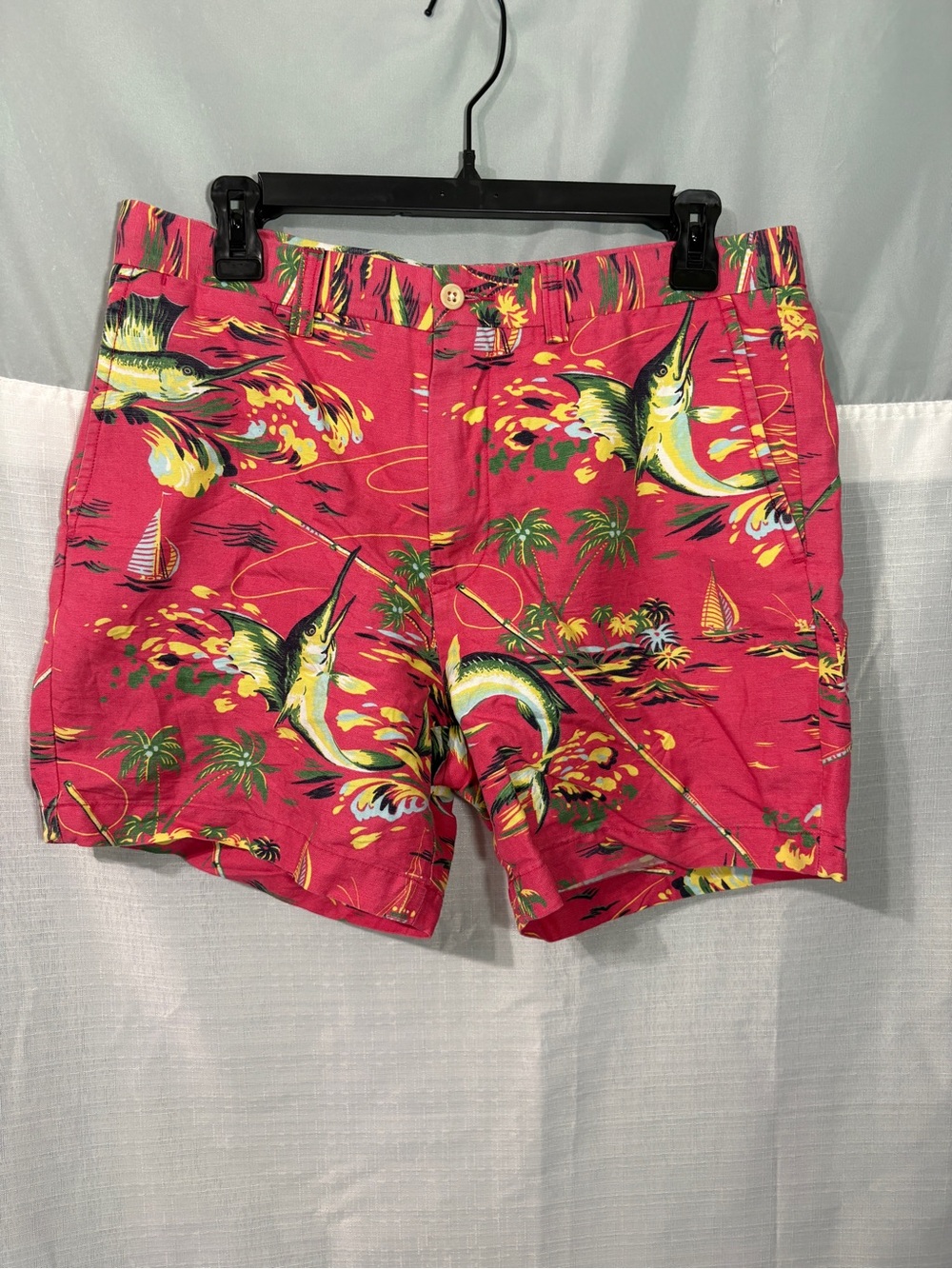Polo by Ralph Lauren Pink Tropical Marlin Print Swim Shorts